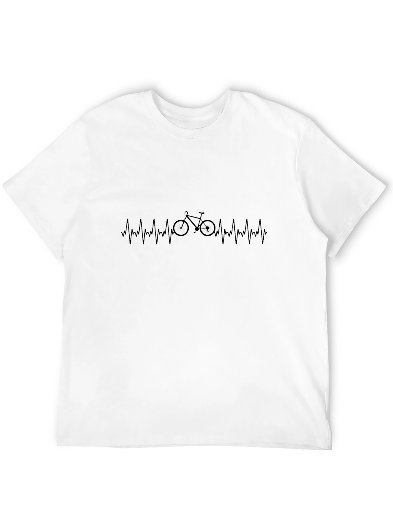 Black Bike Heartbeat T-Shirt - Cycling Enthusiast Tee