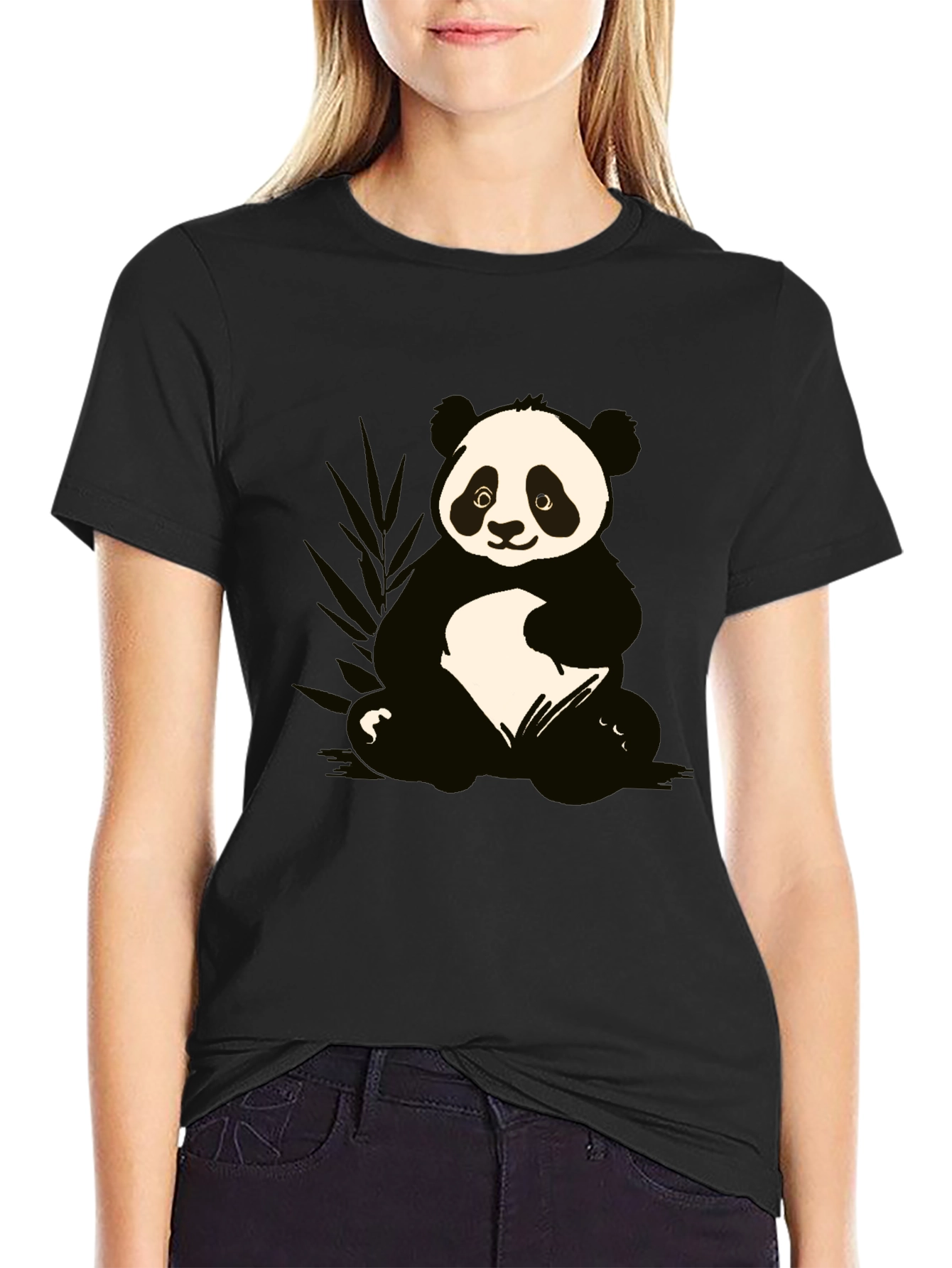 Panda Graphic T-Shirt - Black Cotton Tee