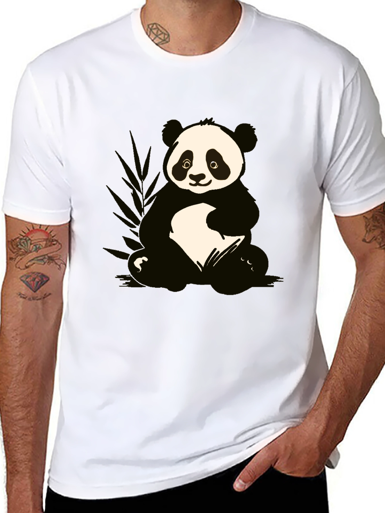 Panda Graphic T-Shirt - Black Cotton Tee