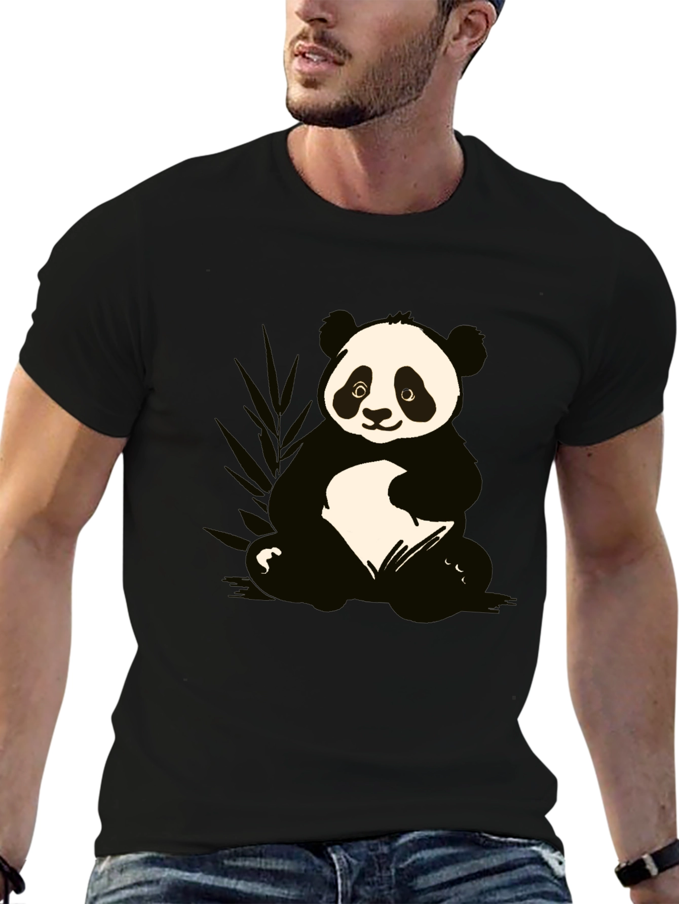 Panda Graphic T-Shirt - Black Cotton Tee