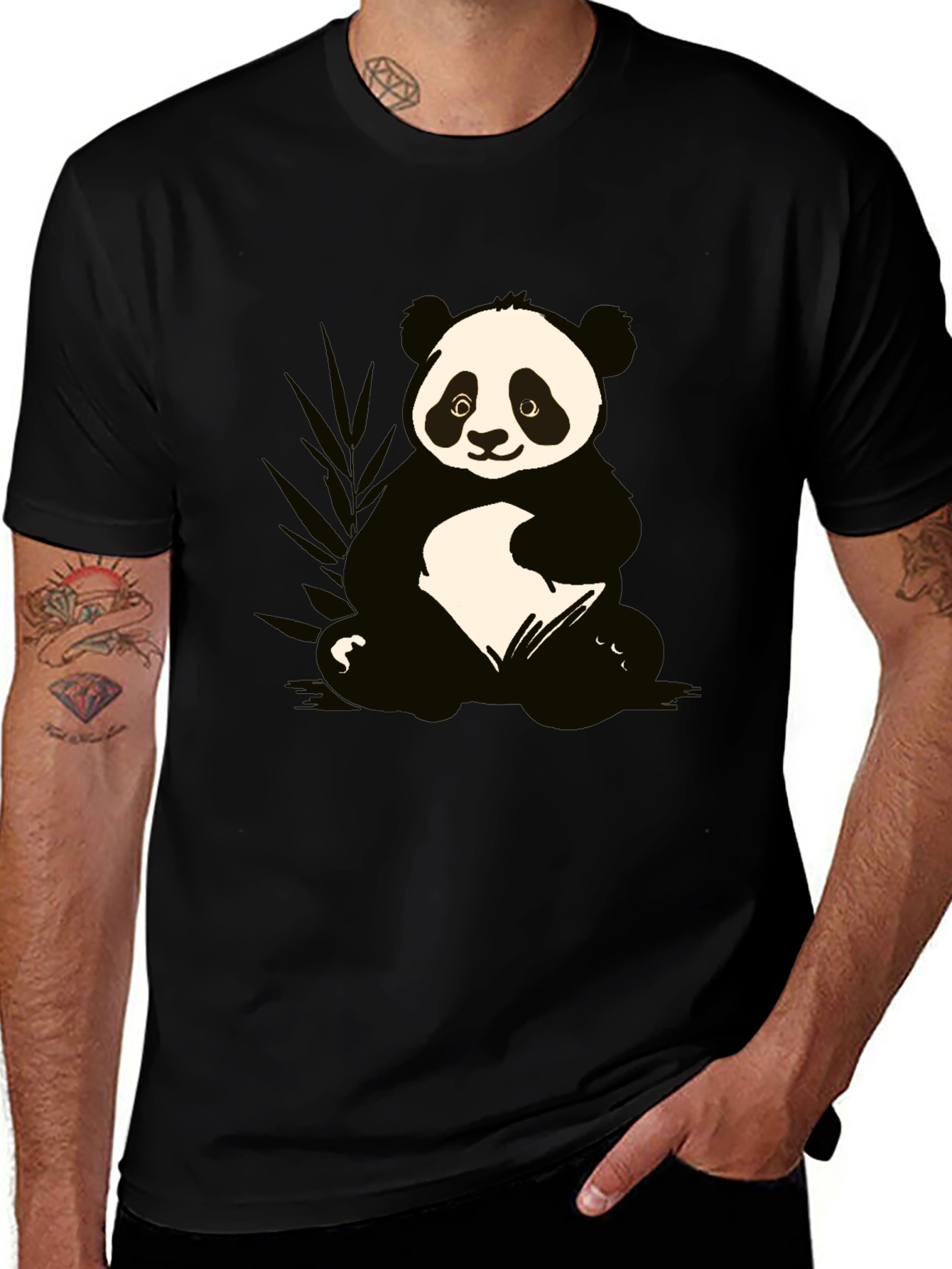 Panda Graphic T-Shirt - Black Cotton Tee