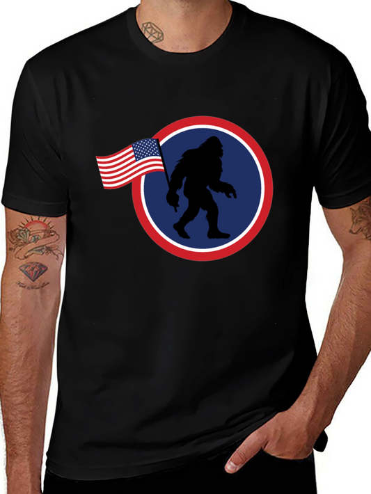 American Bigfoot Patriotic Graphic Tee