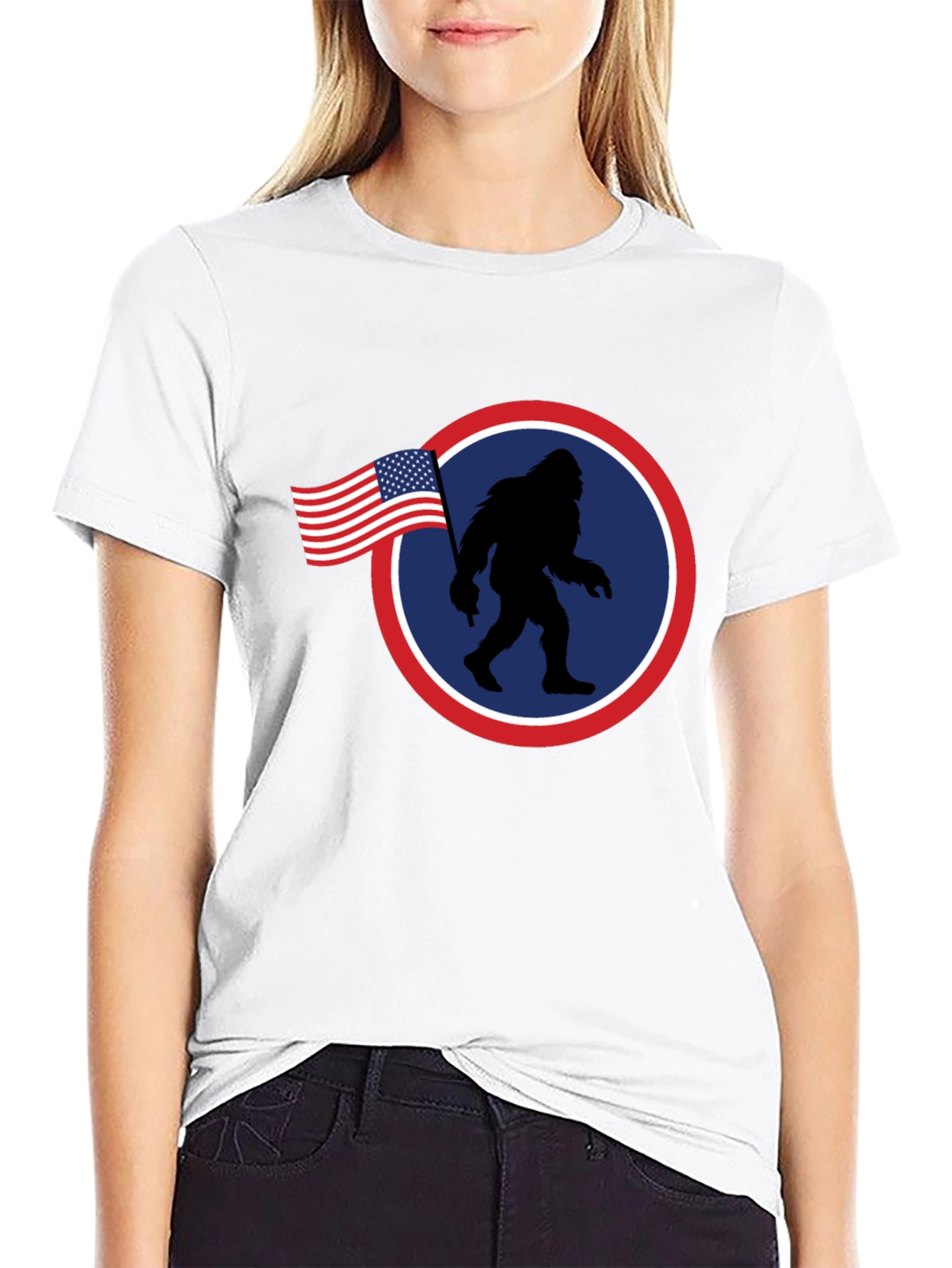 American Bigfoot Patriotic Graphic Tee