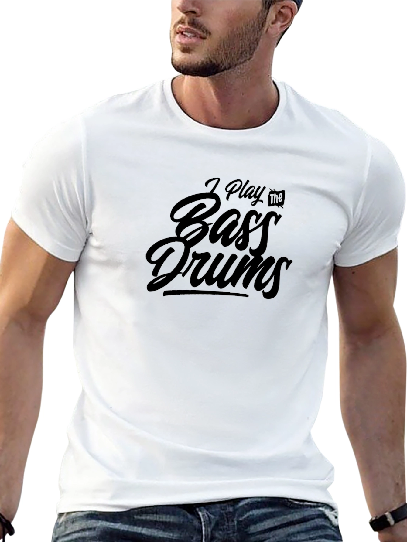 I Play the Bass Drums Black T-Shirt