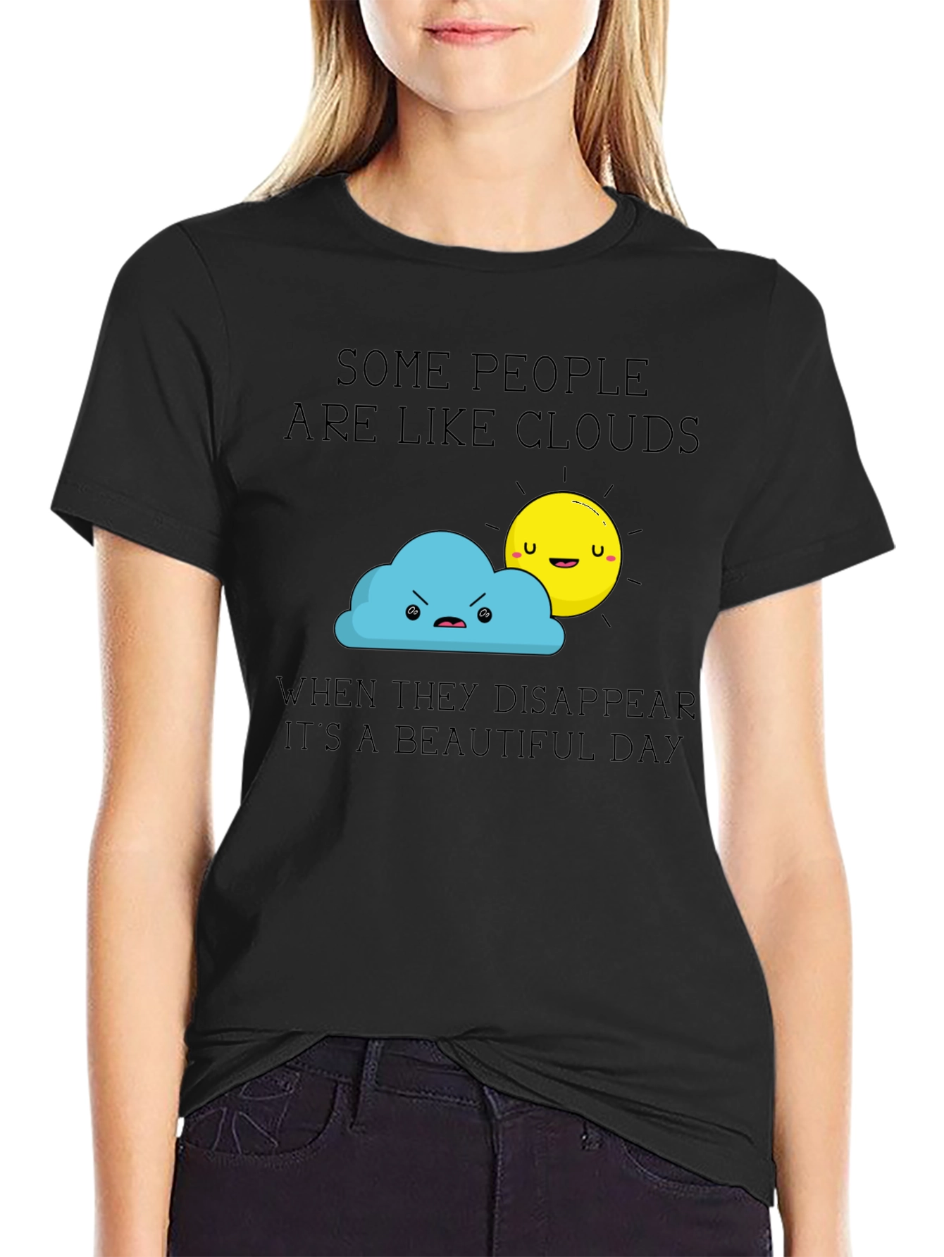 Funny Cloud & Sun Graphic Tee -  Beautiful Day