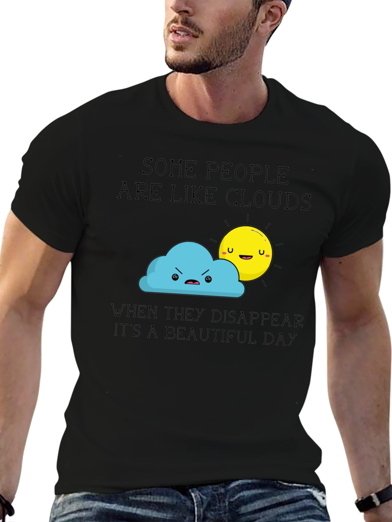 Funny Cloud & Sun Graphic Tee -  Beautiful Day