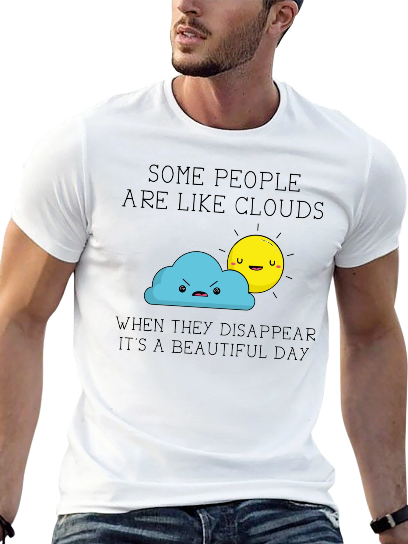 Funny Cloud & Sun Graphic Tee -  Beautiful Day