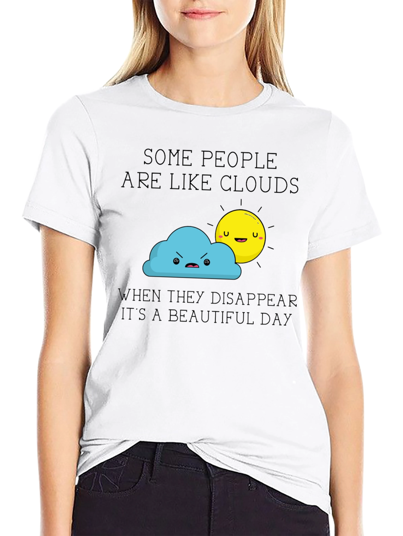 Funny Cloud & Sun Graphic Tee -  Beautiful Day
