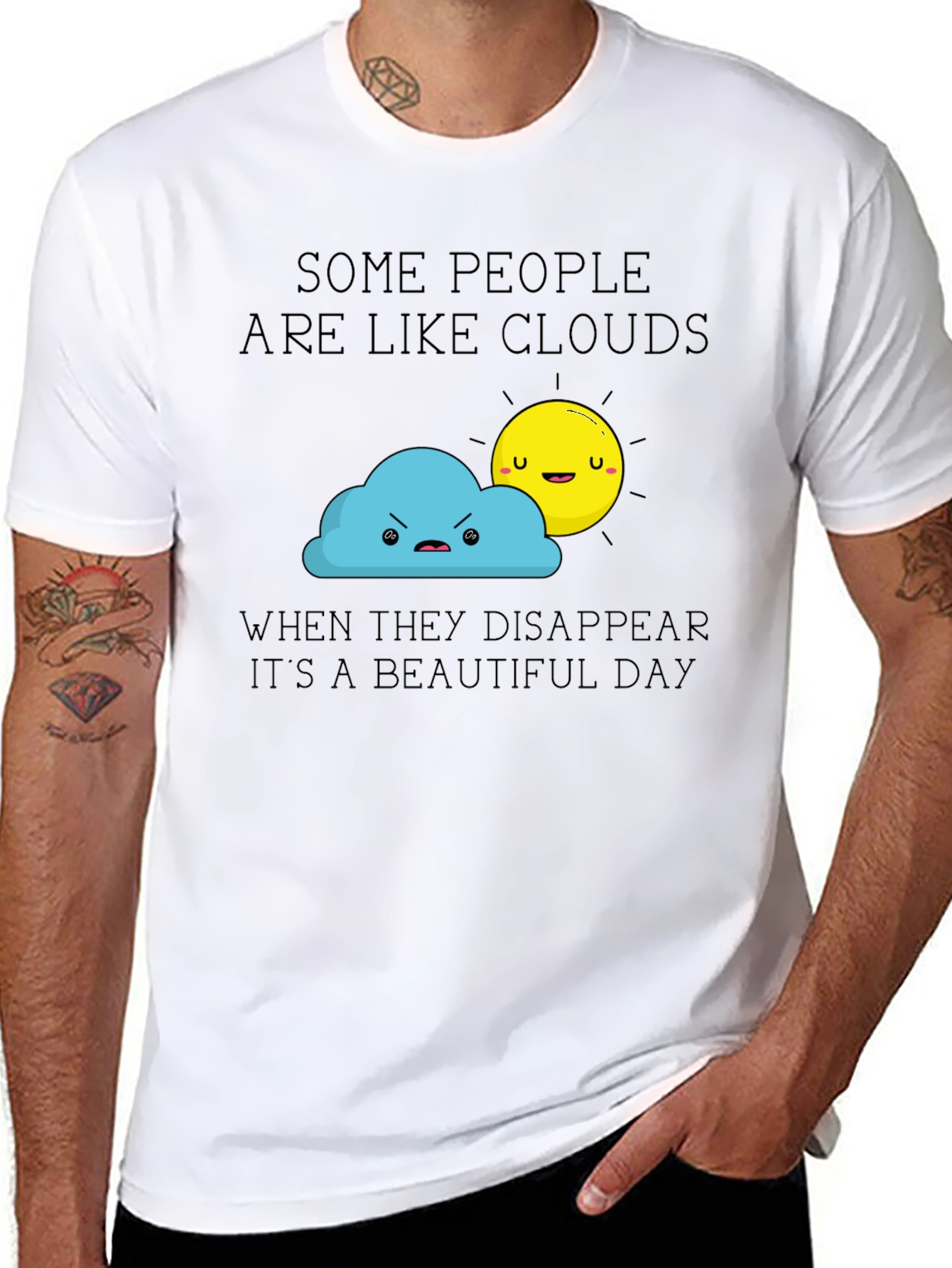 Funny Cloud & Sun Graphic Tee -  Beautiful Day