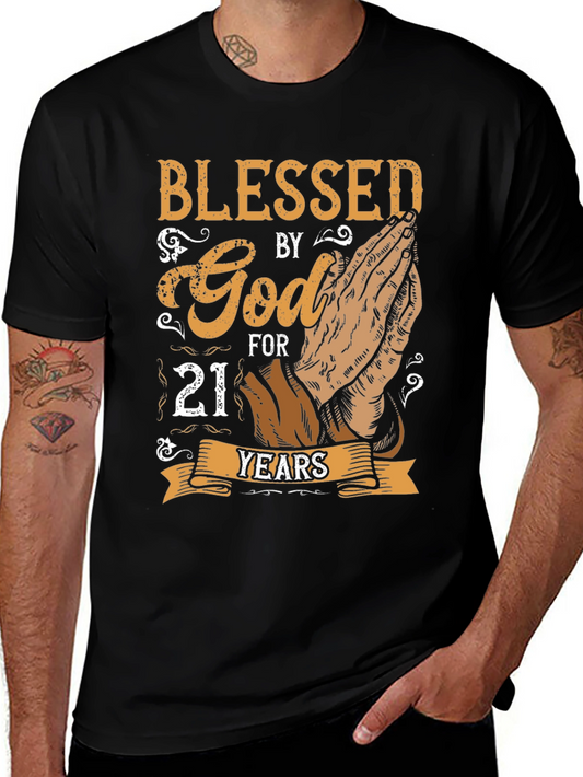 Blessed By God For 21 Years Graphic T-Shirt