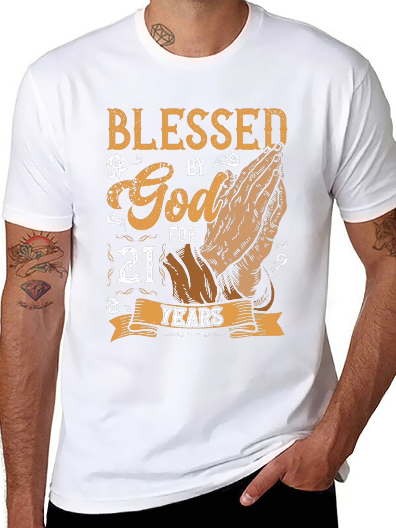 Blessed By God For 21 Years Graphic T-Shirt