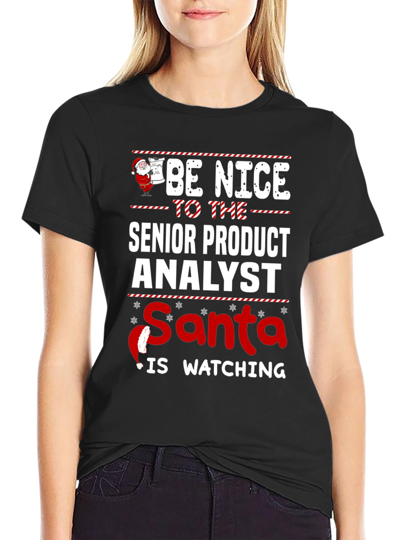 Senior Product Analyst Santa Watching T-Shirt