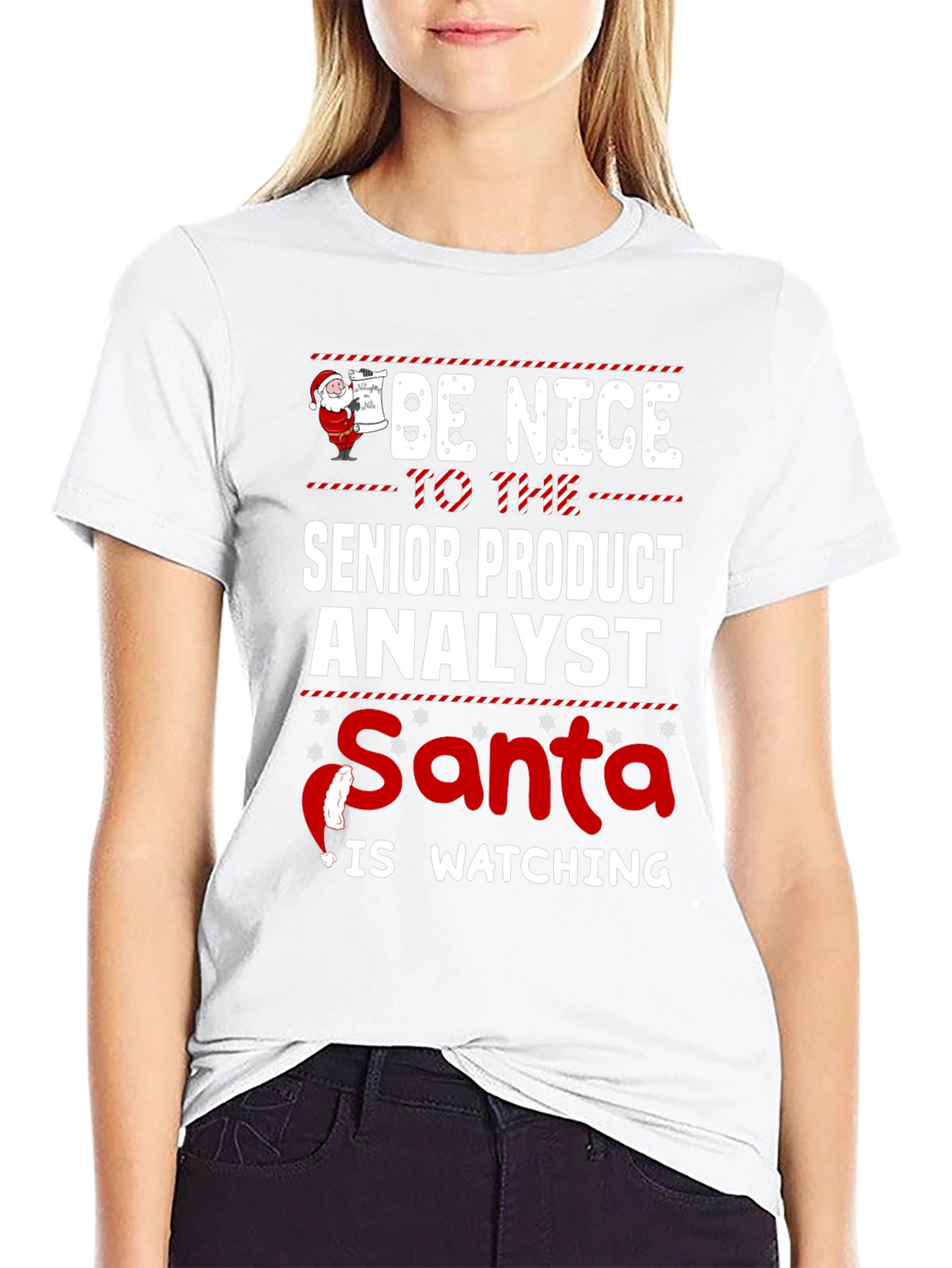 Senior Product Analyst Santa Watching T-Shirt