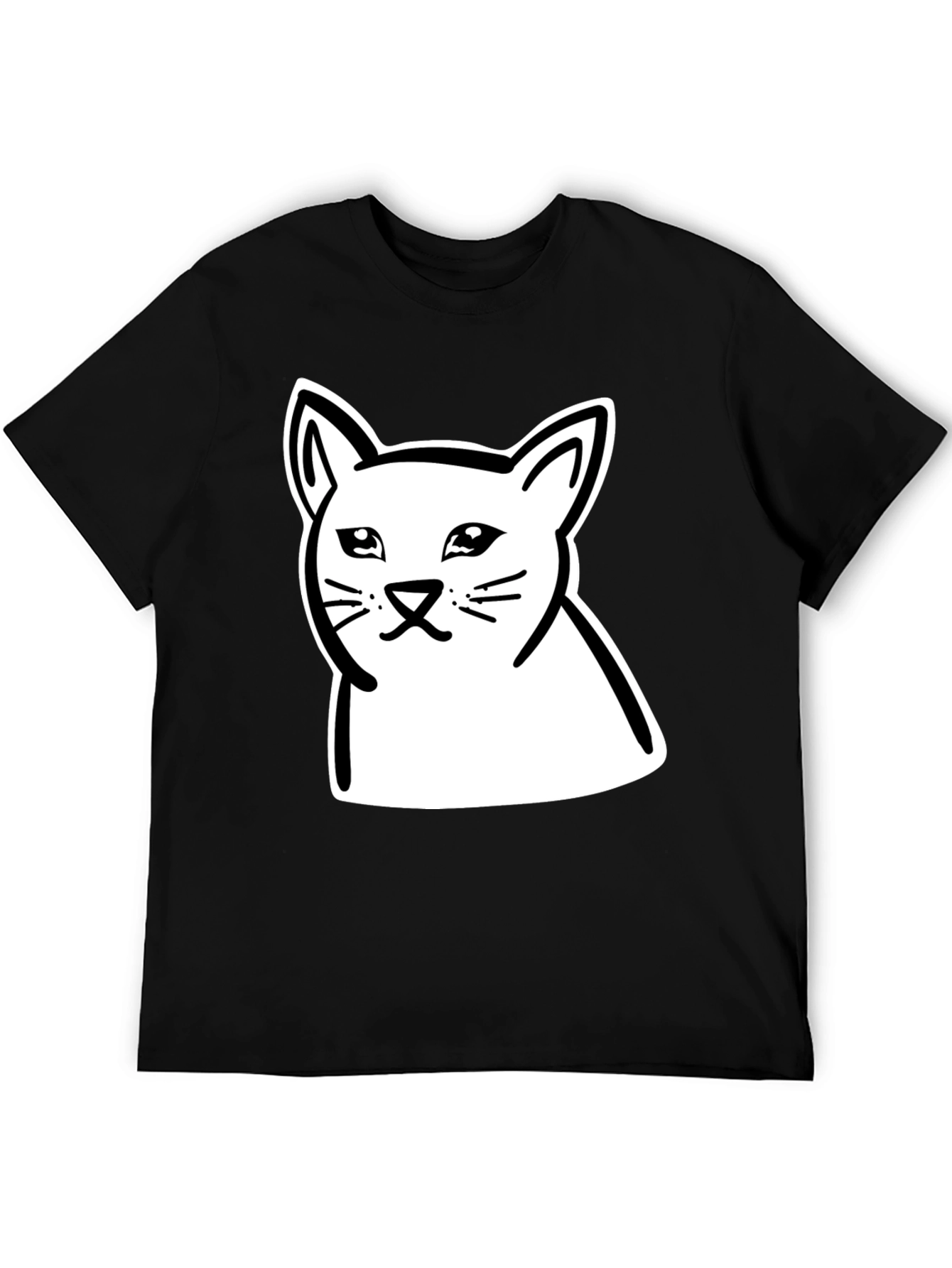 Meme Cat Graphic Black T-Shirt