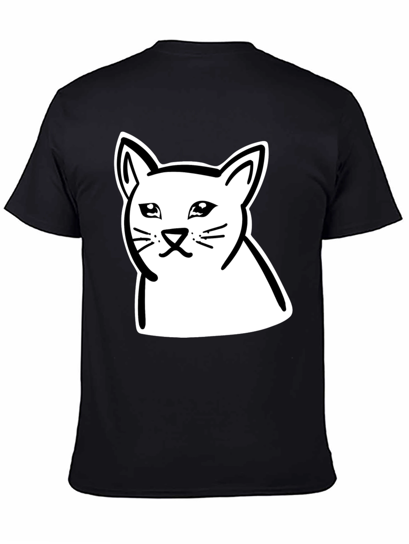 Meme Cat Graphic Black T-Shirt