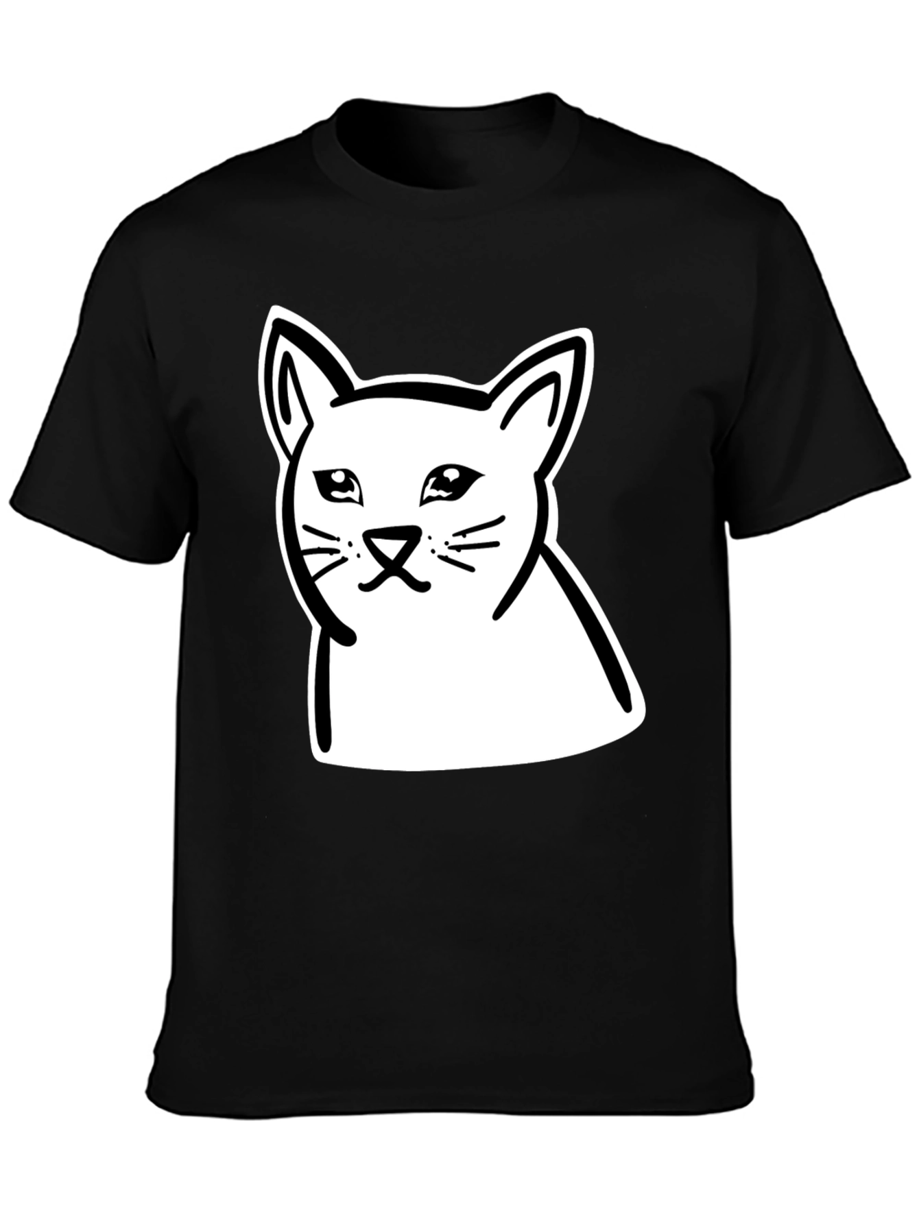 Meme Cat Graphic Black T-Shirt