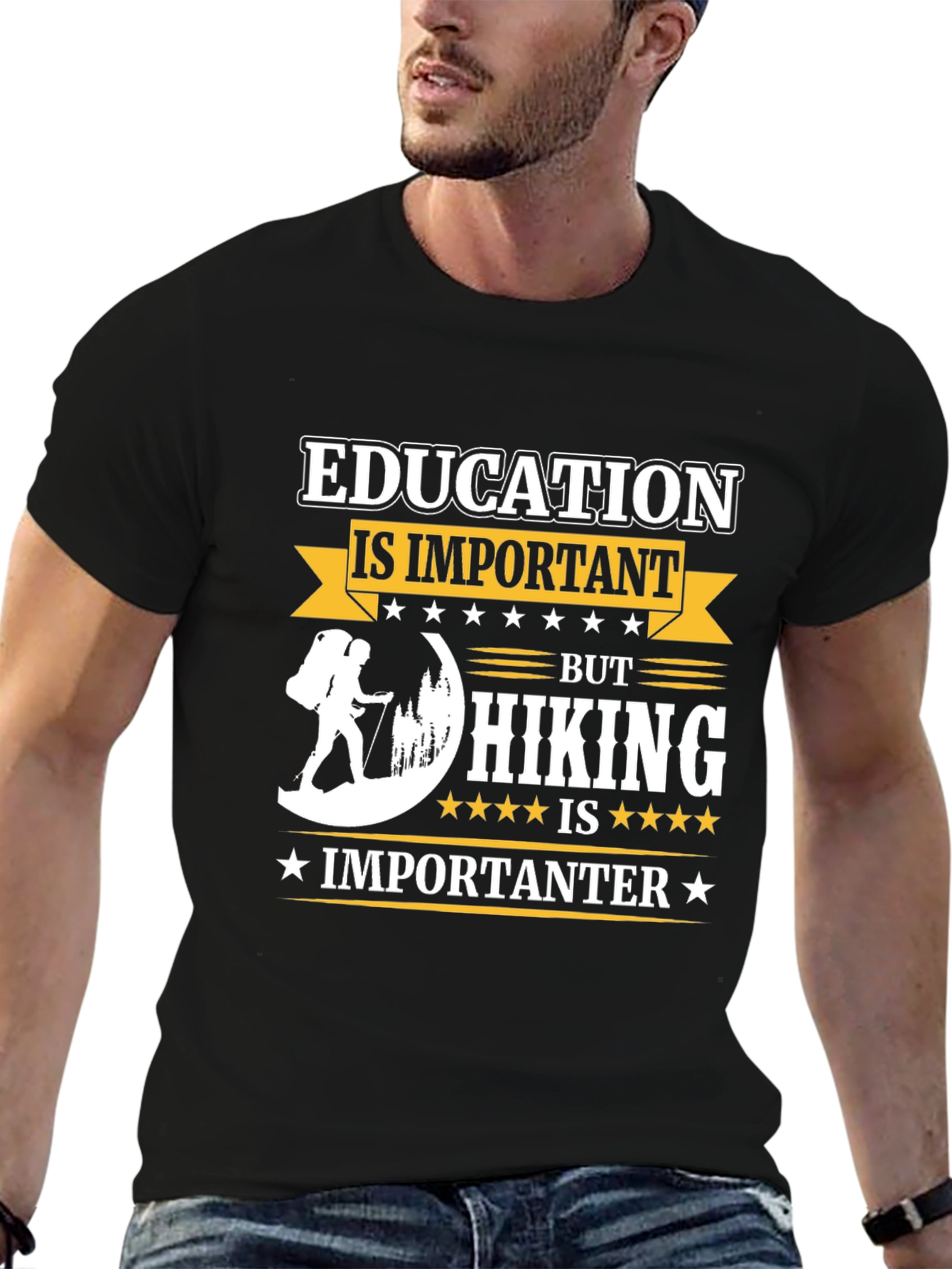 Education vs Hiking T-Shirt