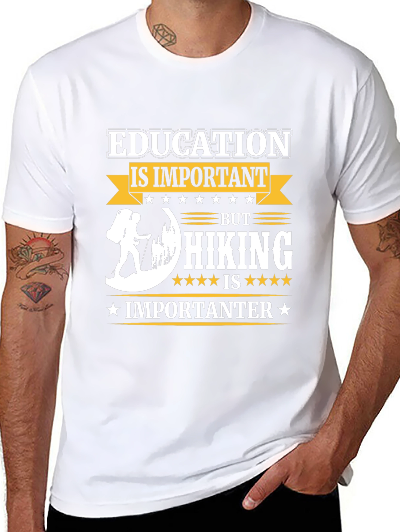 Education vs Hiking T-Shirt