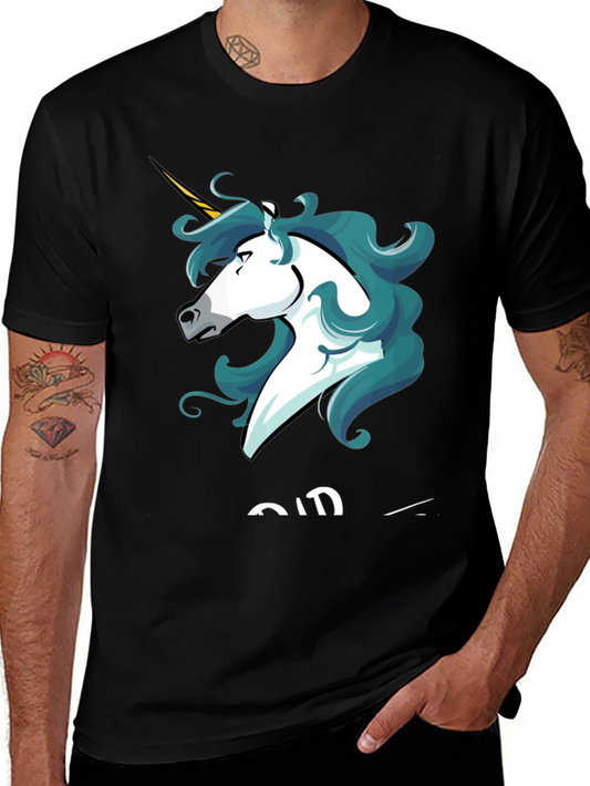 Unicorn Graphic Tee - Stylish Mens Black T-Shirt