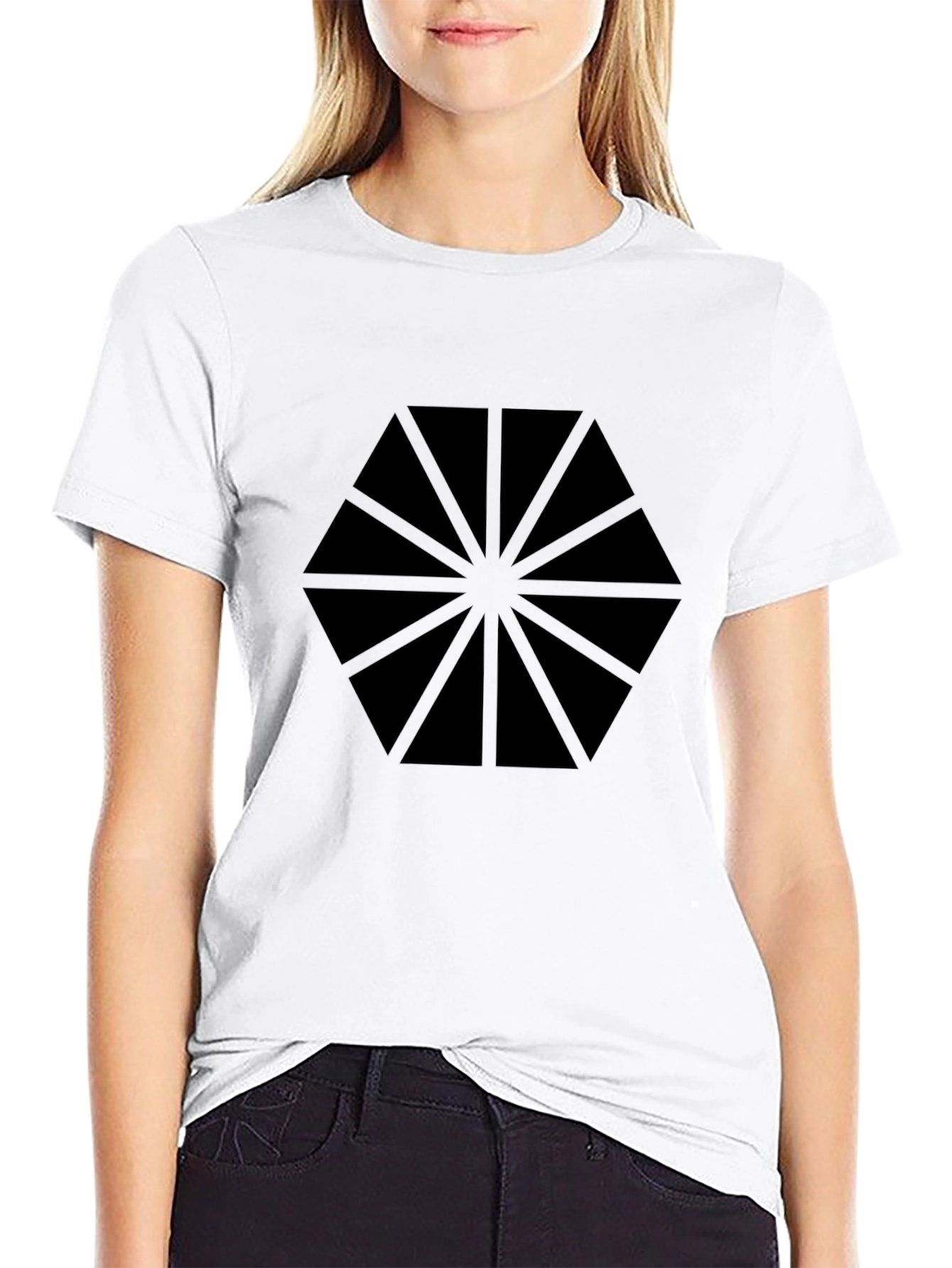 Geometric Black Graphic Tee - Modern Style