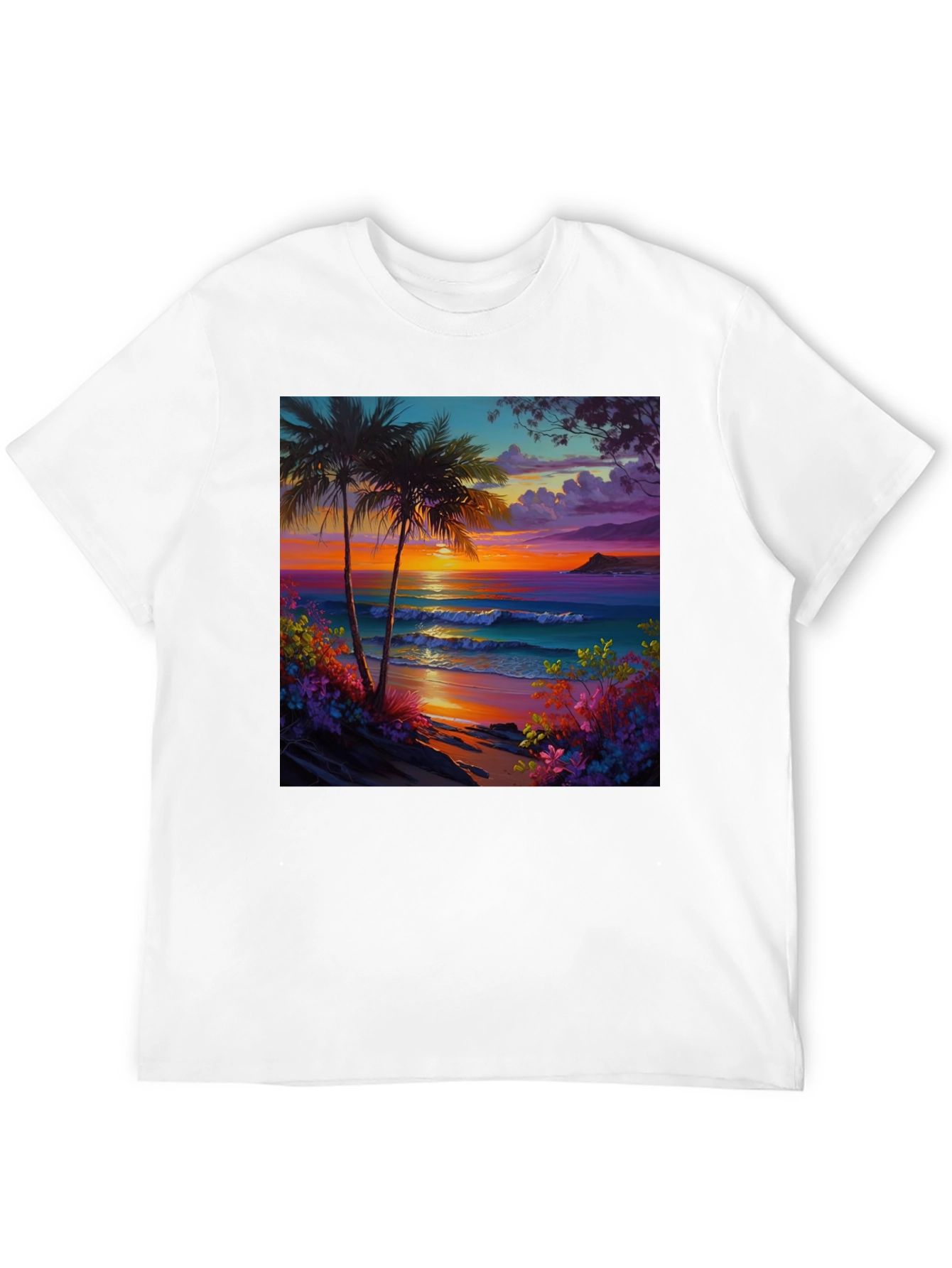 Tropical Beach Sunset Graphic Tee