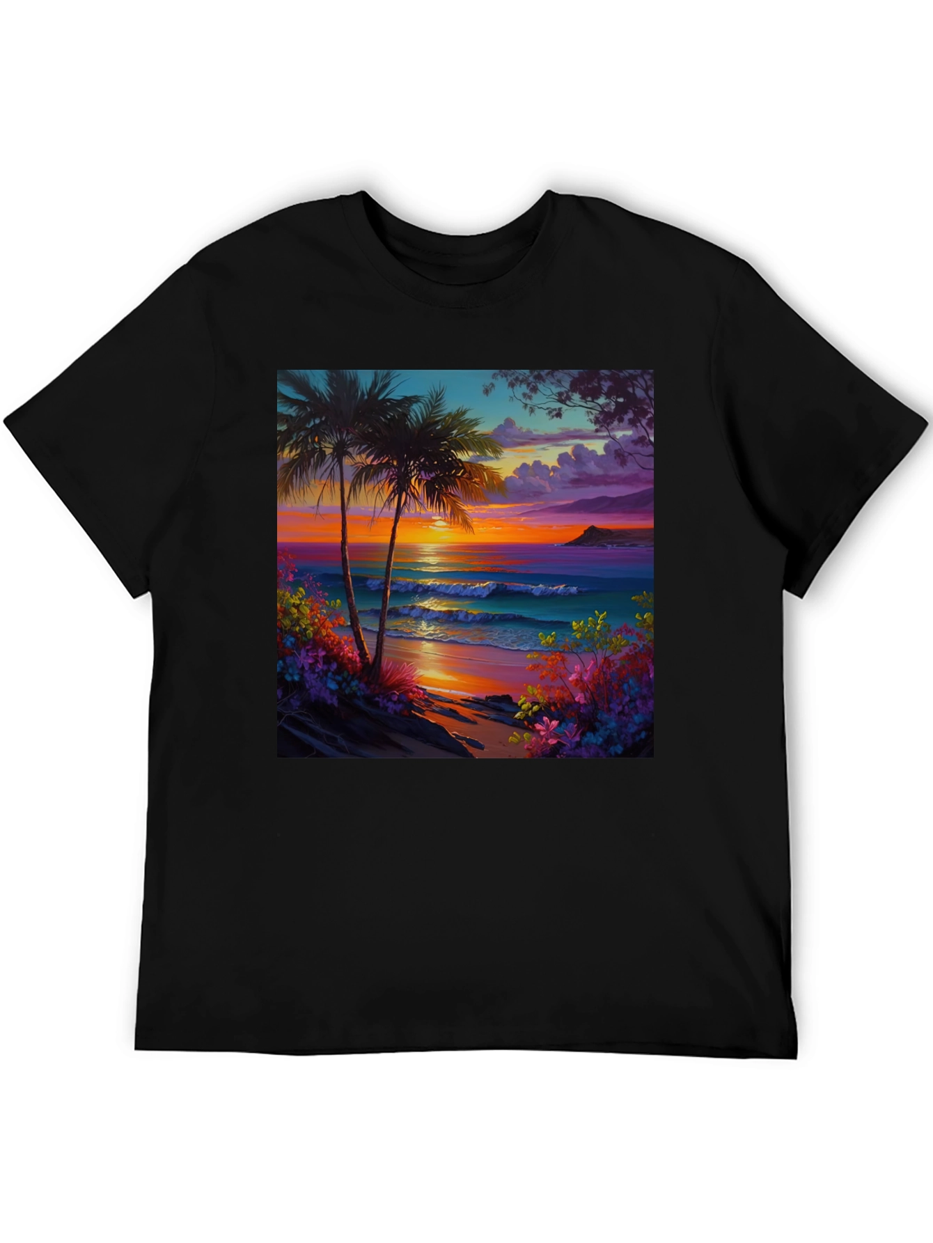Tropical Beach Sunset Graphic Tee