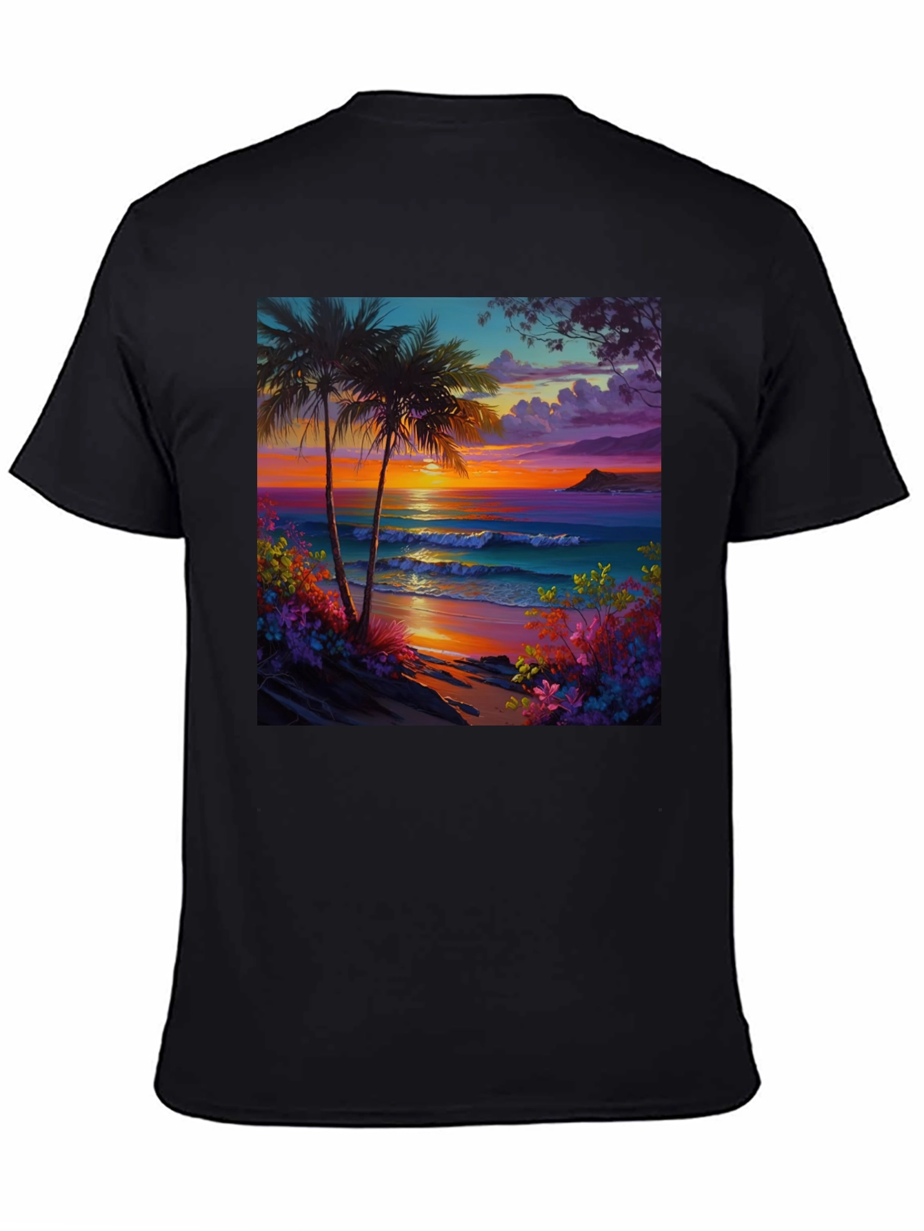 Tropical Beach Sunset Graphic Tee