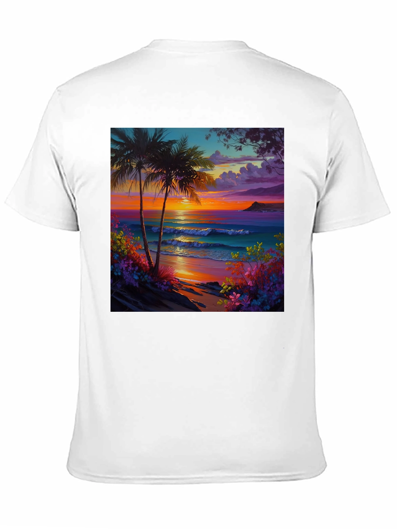 Tropical Beach Sunset Graphic Tee
