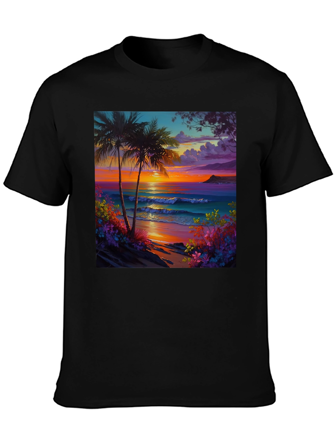 Tropical Beach Sunset Graphic Tee