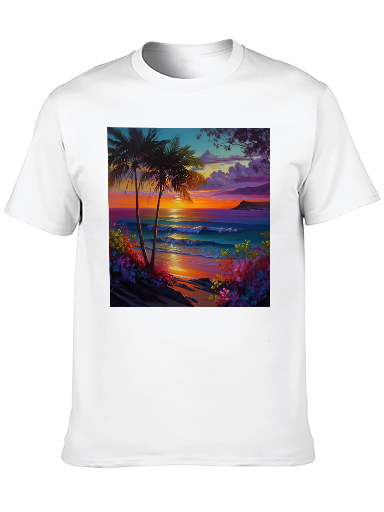 Tropical Beach Sunset Graphic Tee