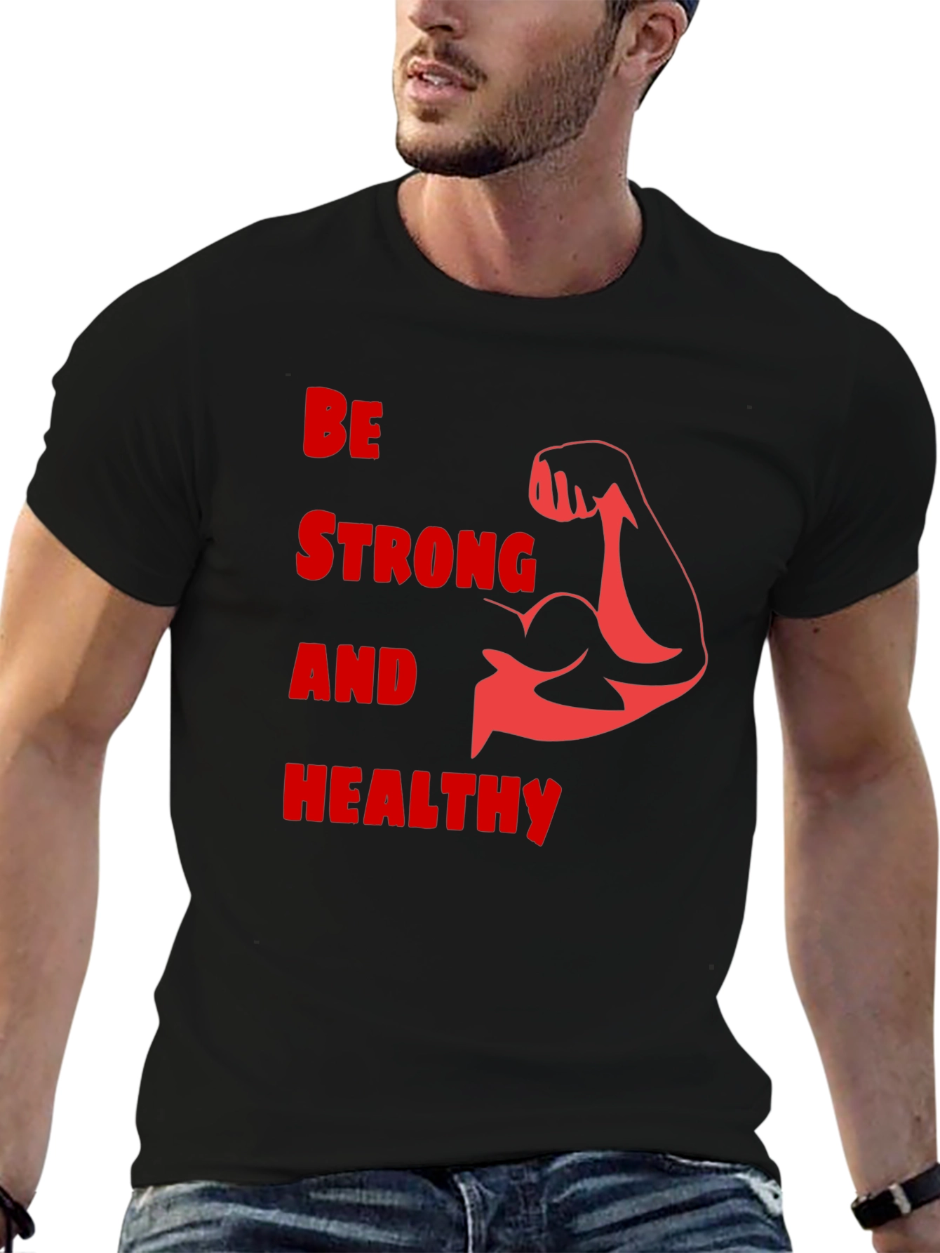 Be Strong & Healthy Graphic Tee - Black