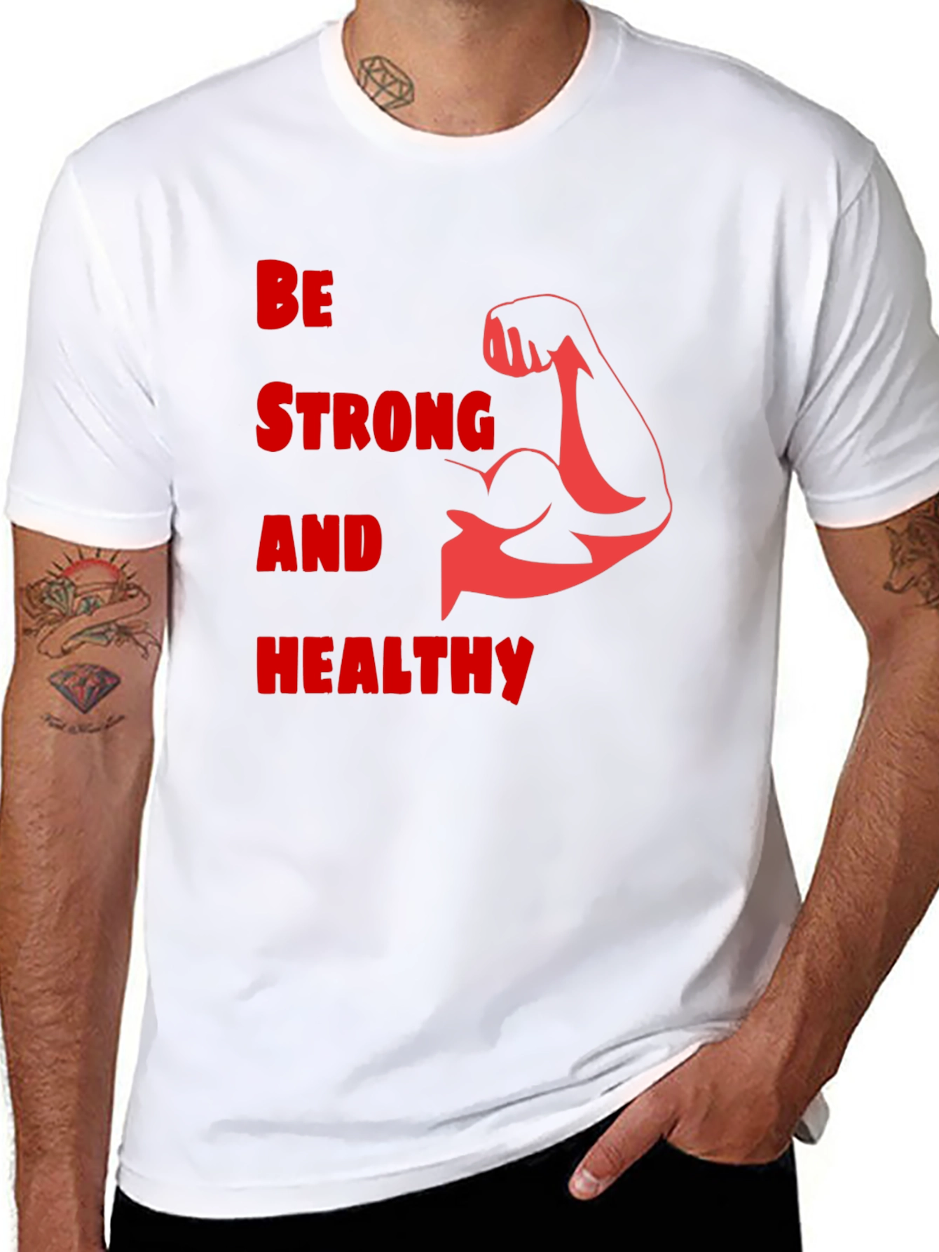 Be Strong & Healthy Graphic Tee - Black