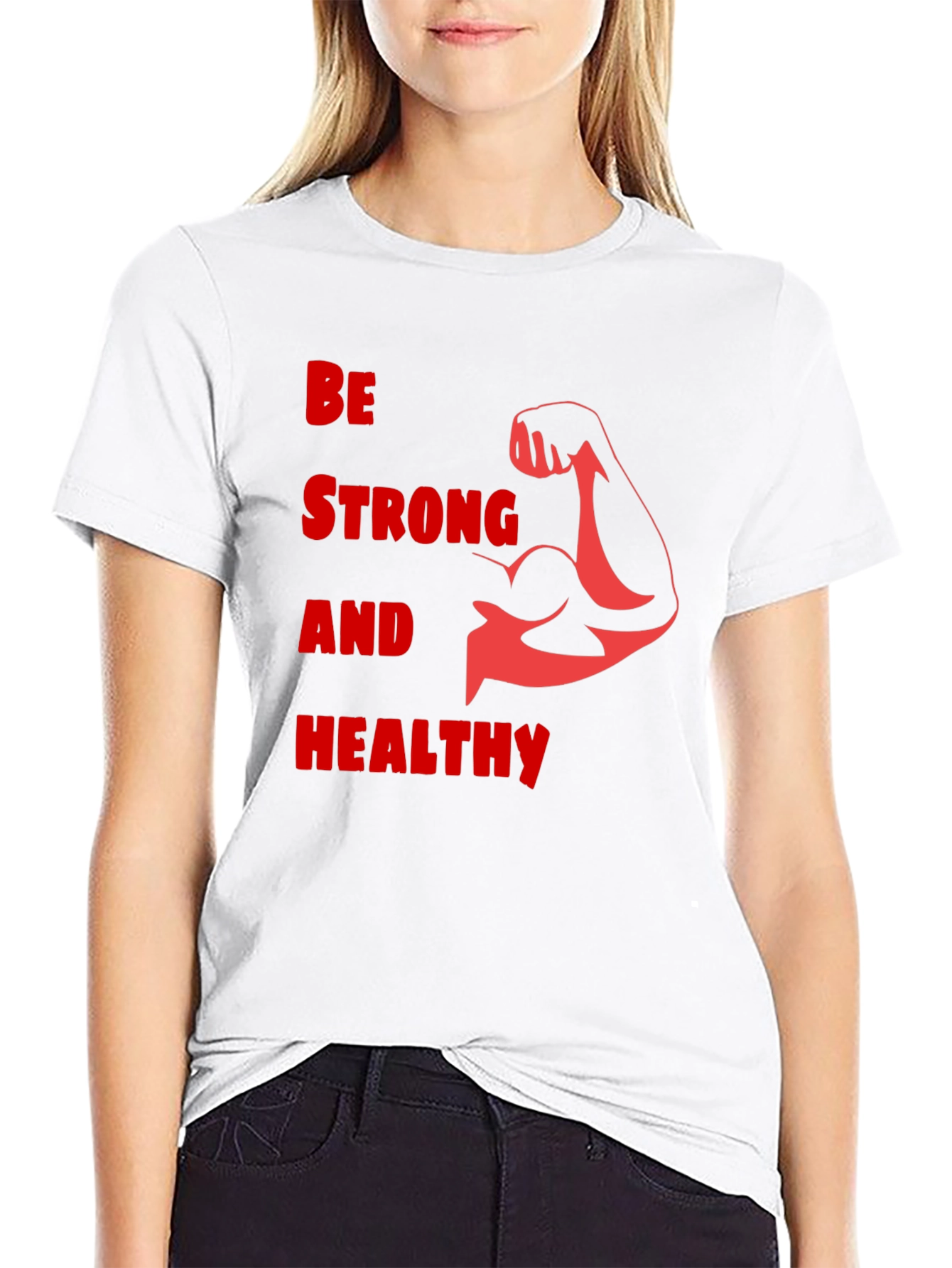 Be Strong & Healthy Graphic Tee - Black