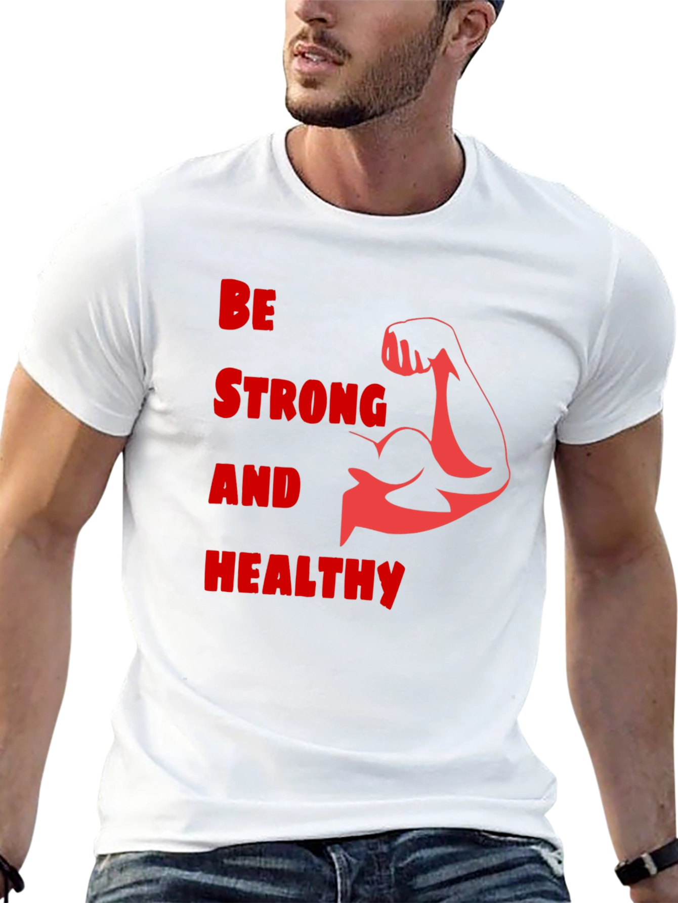Be Strong & Healthy Graphic Tee - Black