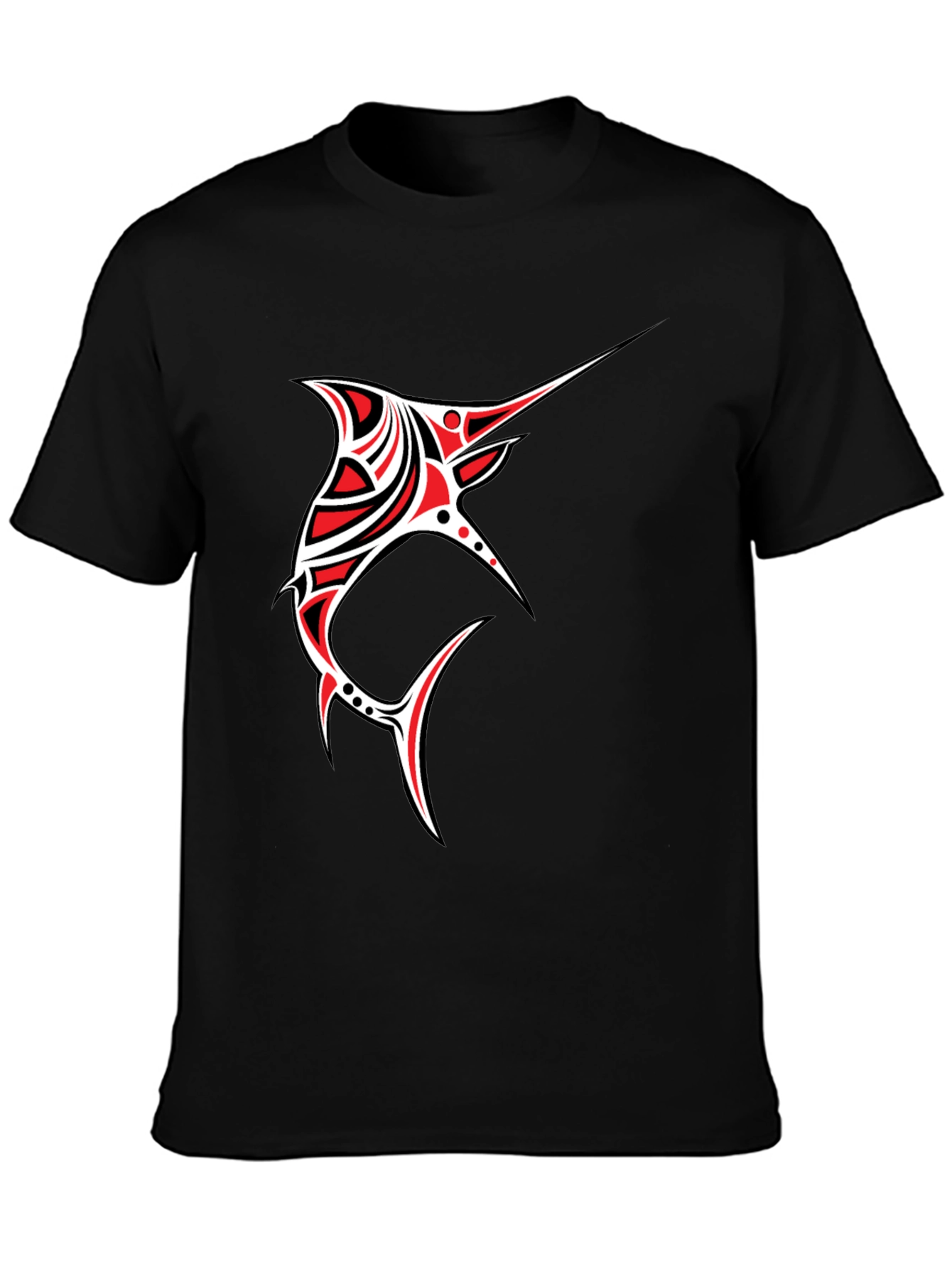 Tribal Marlin Graphic Tee - Black