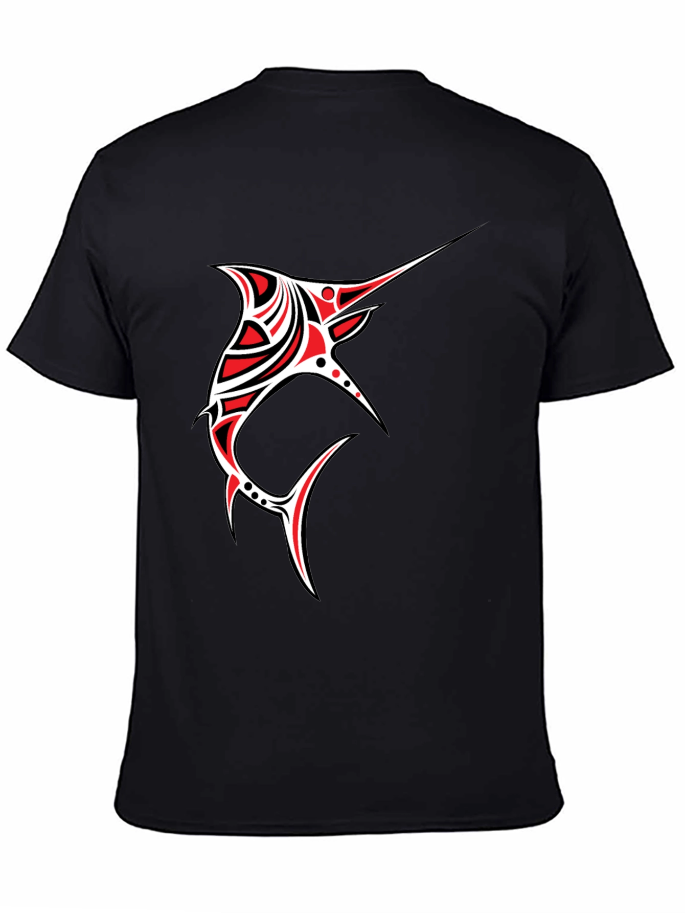 Tribal Marlin Graphic Tee - Black