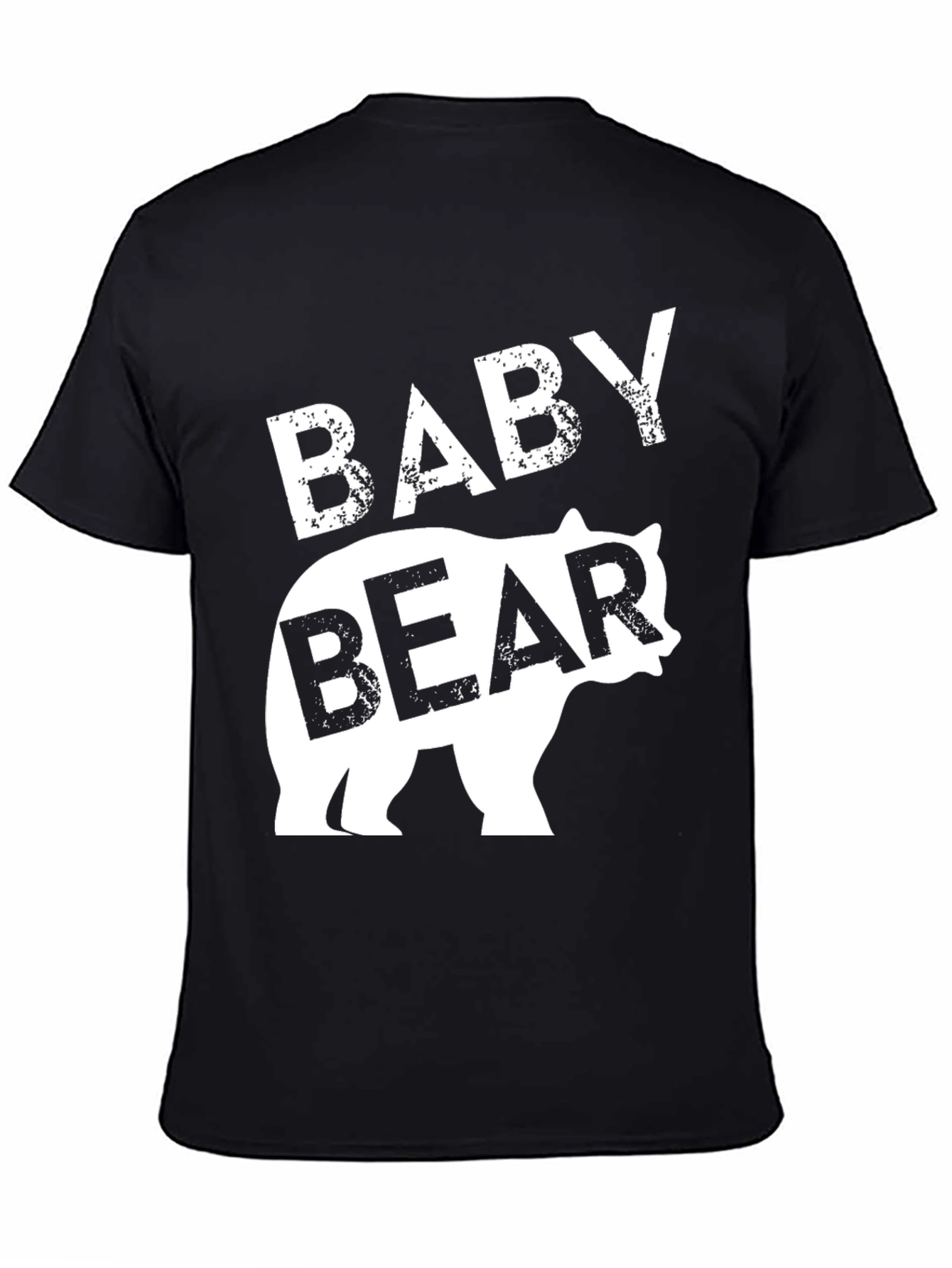 Baby Bear Graphic Tee - Black Cotton T-Shirt