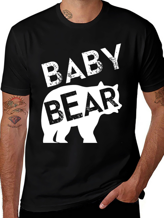 Baby Bear Graphic Tee - Black Cotton T-Shirt