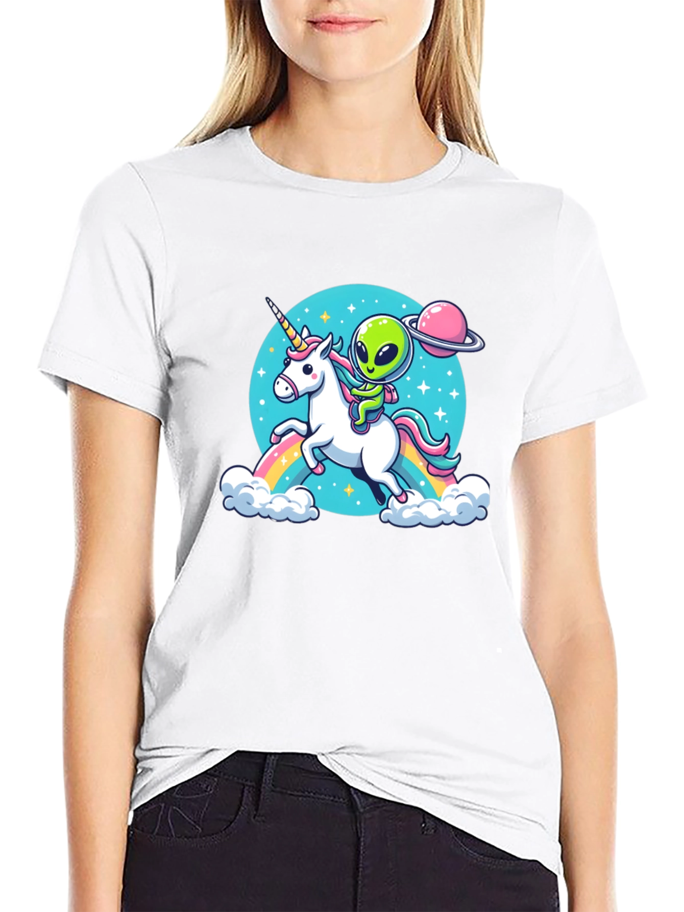 Alien Riding Unicorn T-Shirt