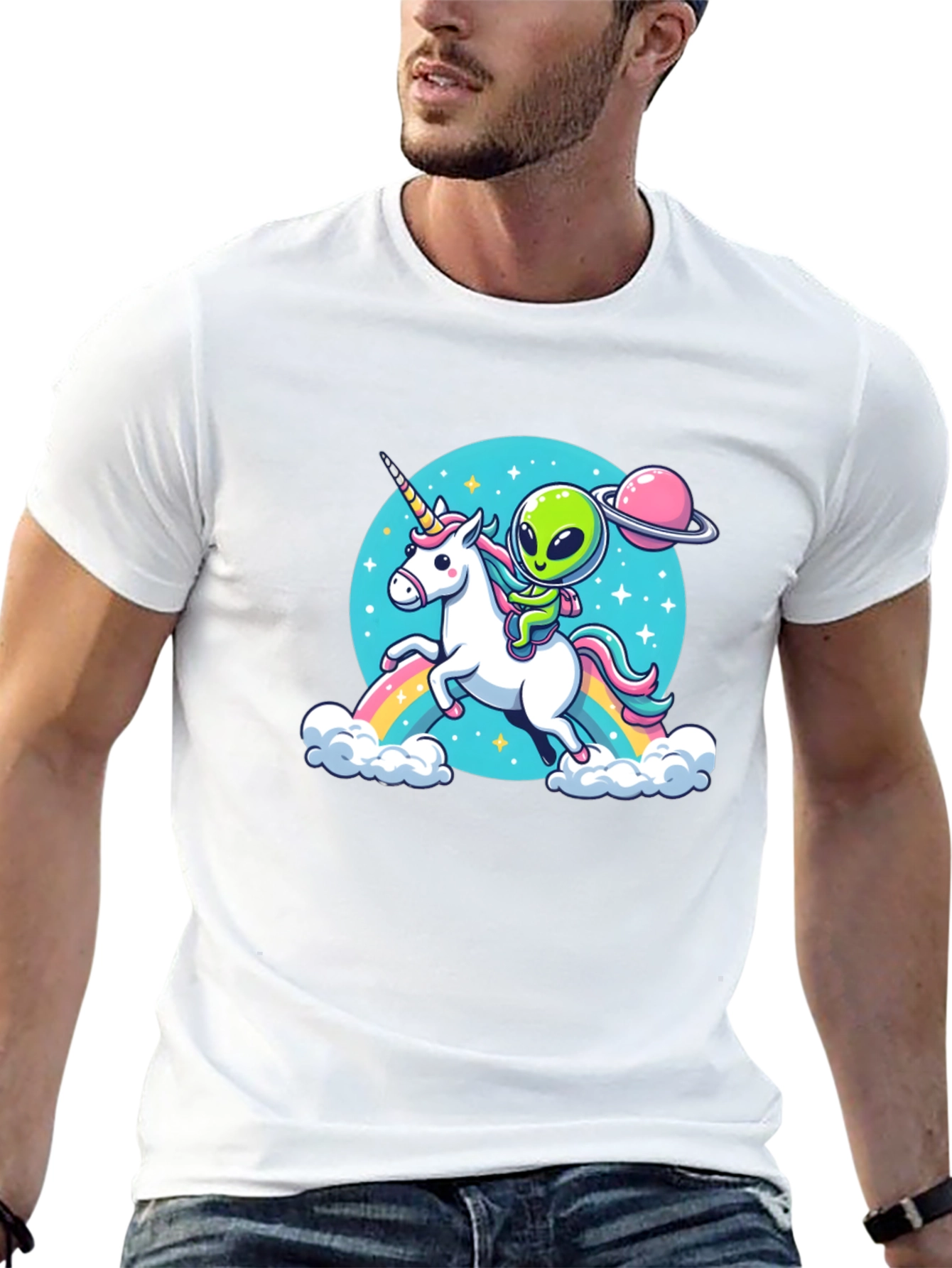 Alien Riding Unicorn T-Shirt