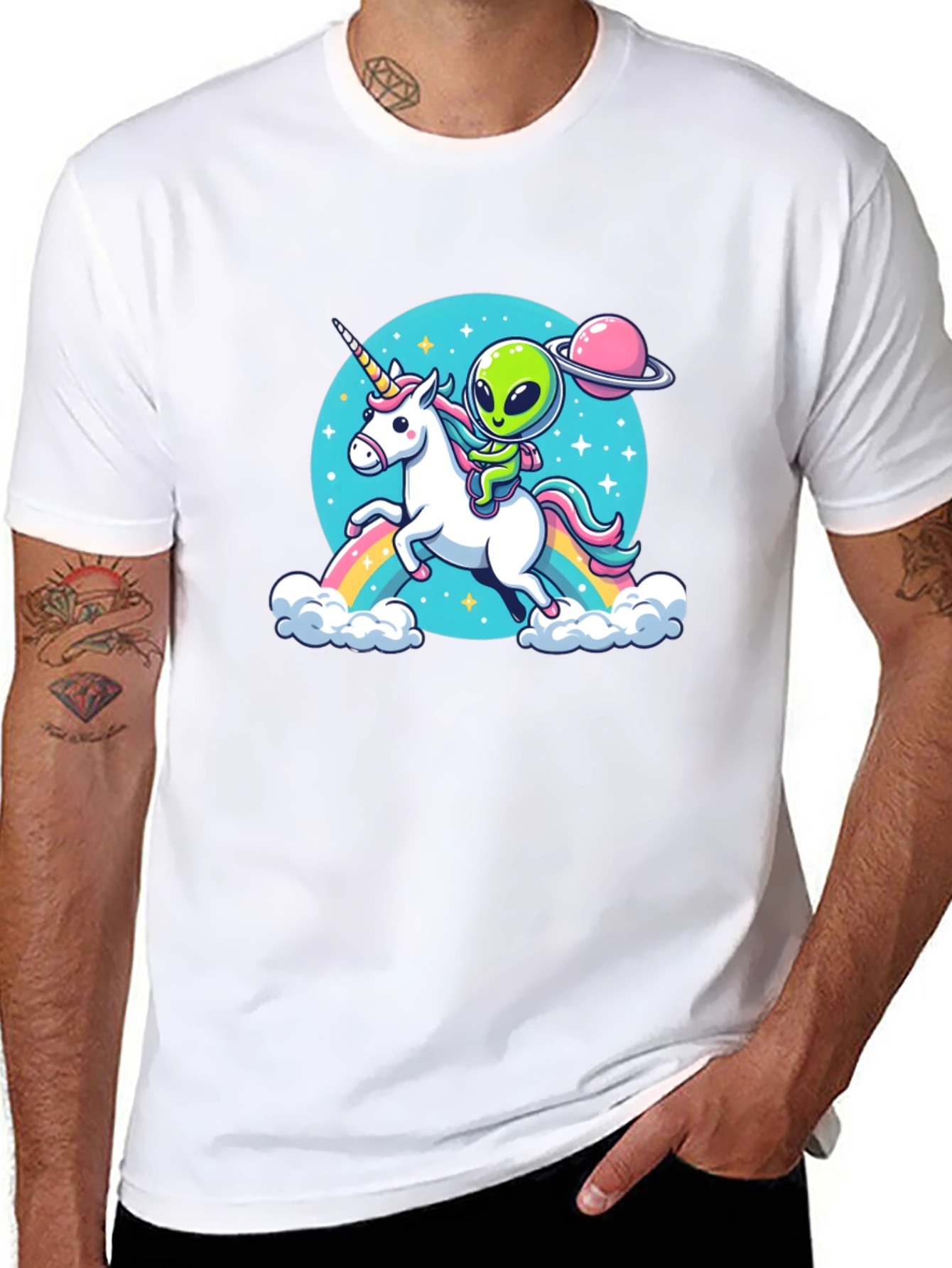 Alien Riding Unicorn T-Shirt