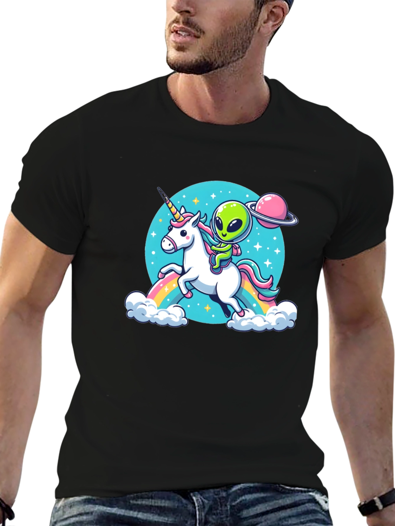 Alien Riding Unicorn T-Shirt