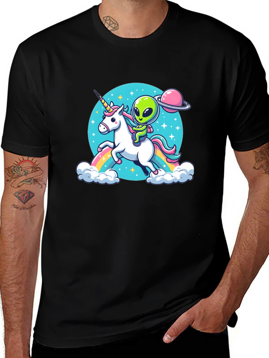 Alien Riding Unicorn T-Shirt