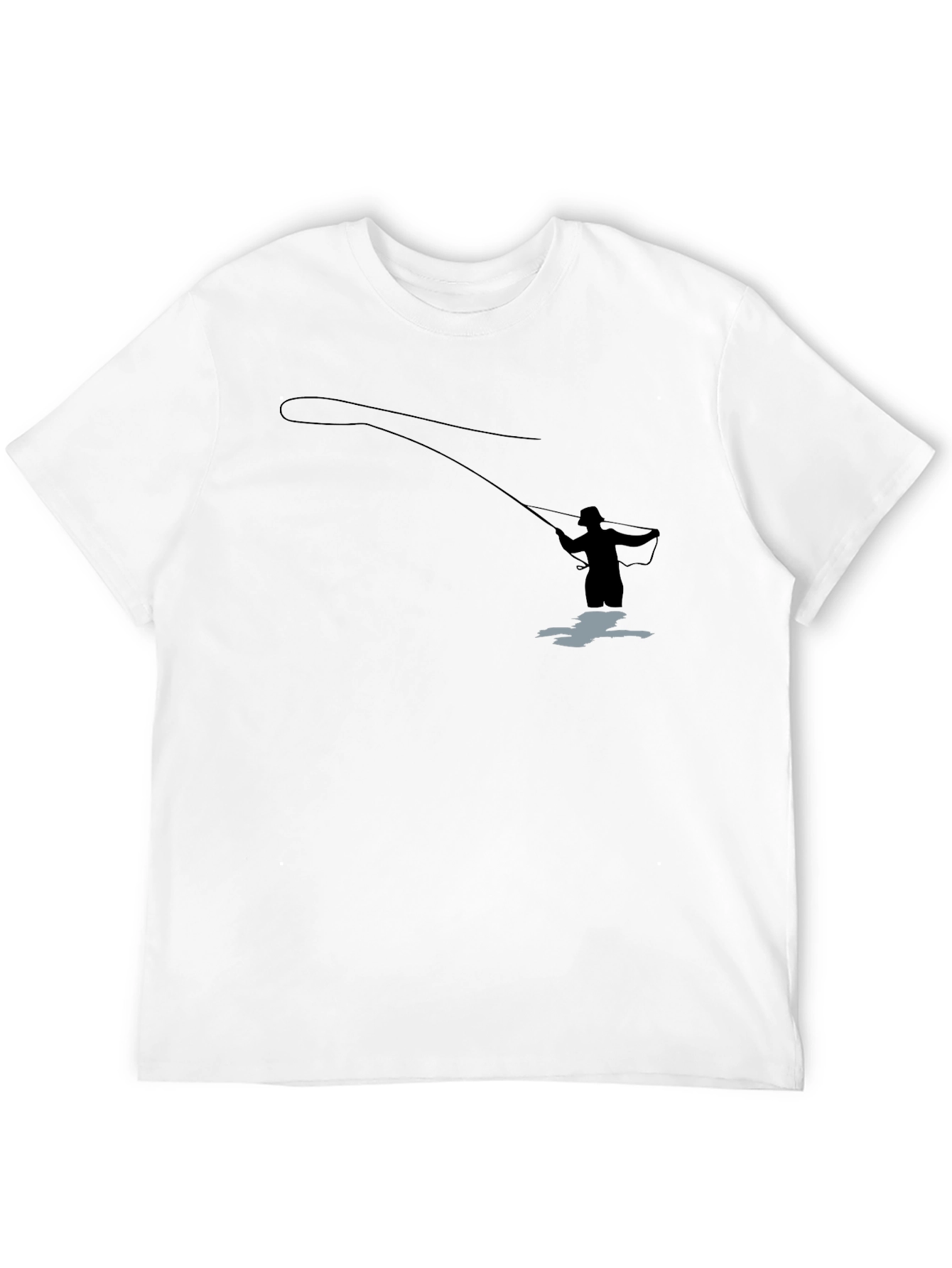 Fly Fishing T-Shirt - Fisherman Silhouette Graphic Tee
