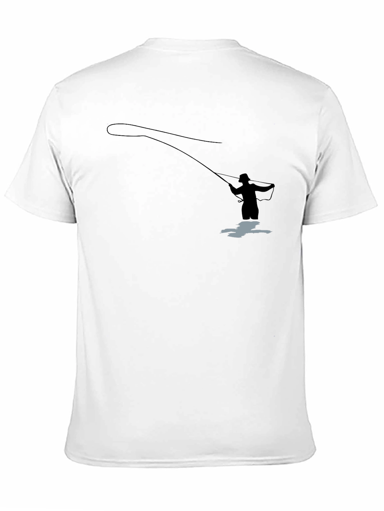 Fly Fishing T-Shirt - Fisherman Silhouette Graphic Tee