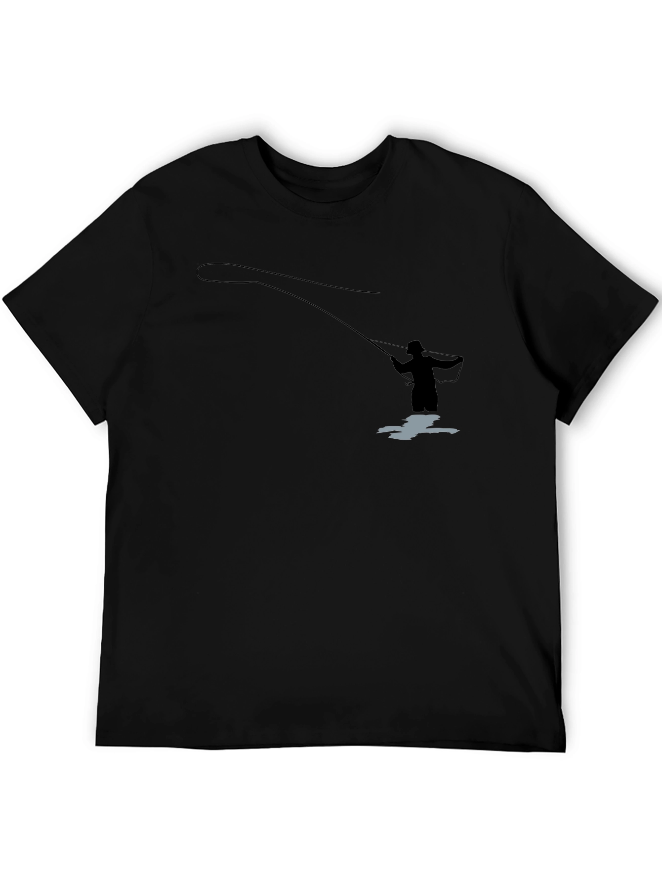 Fly Fishing T-Shirt - Fisherman Silhouette Graphic Tee