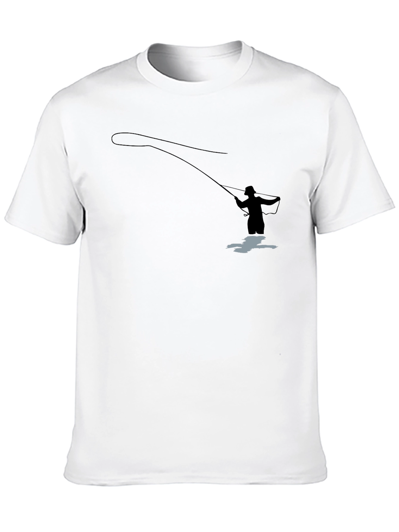 Fly Fishing T-Shirt - Fisherman Silhouette Graphic Tee