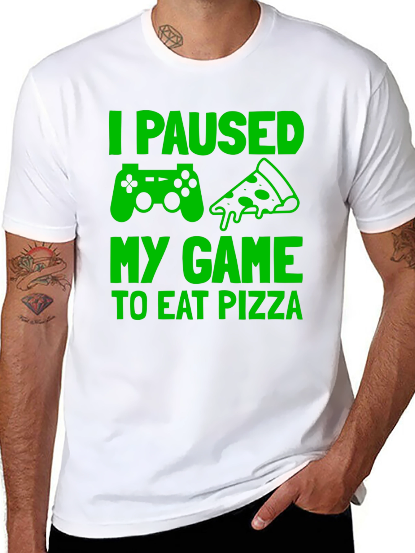 I Paused My Game to Eat Pizza Graphic Tee