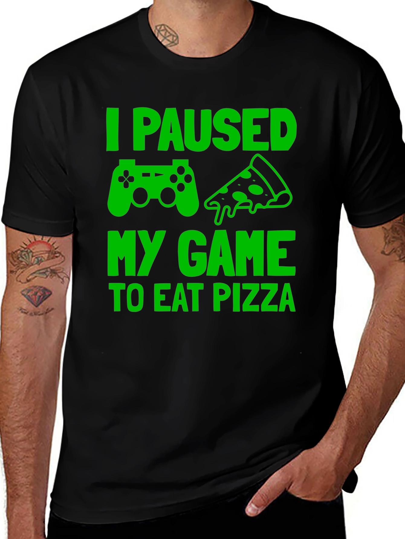I Paused My Game to Eat Pizza Graphic Tee