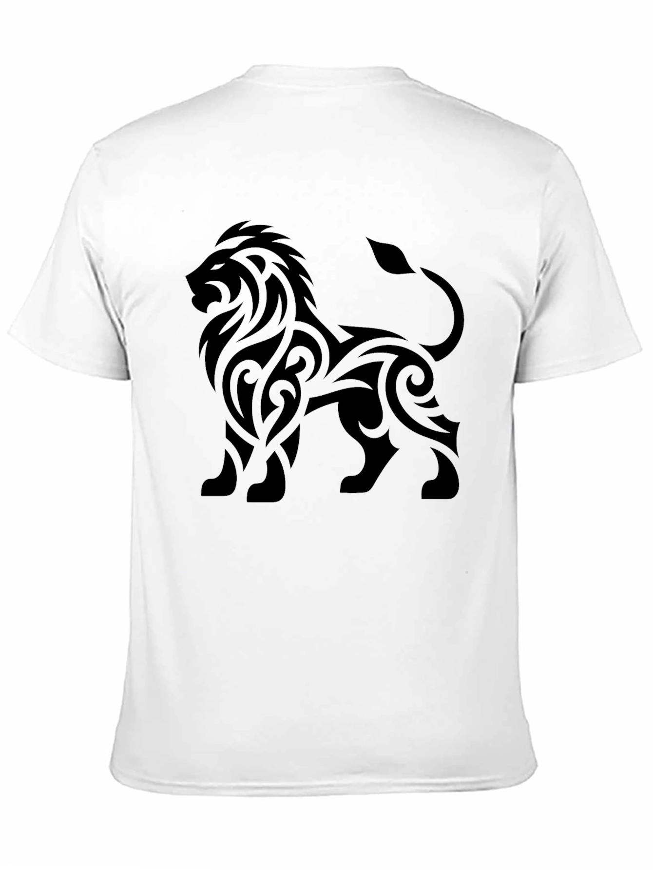 Lion Tribal Tattoo Black T-Shirt